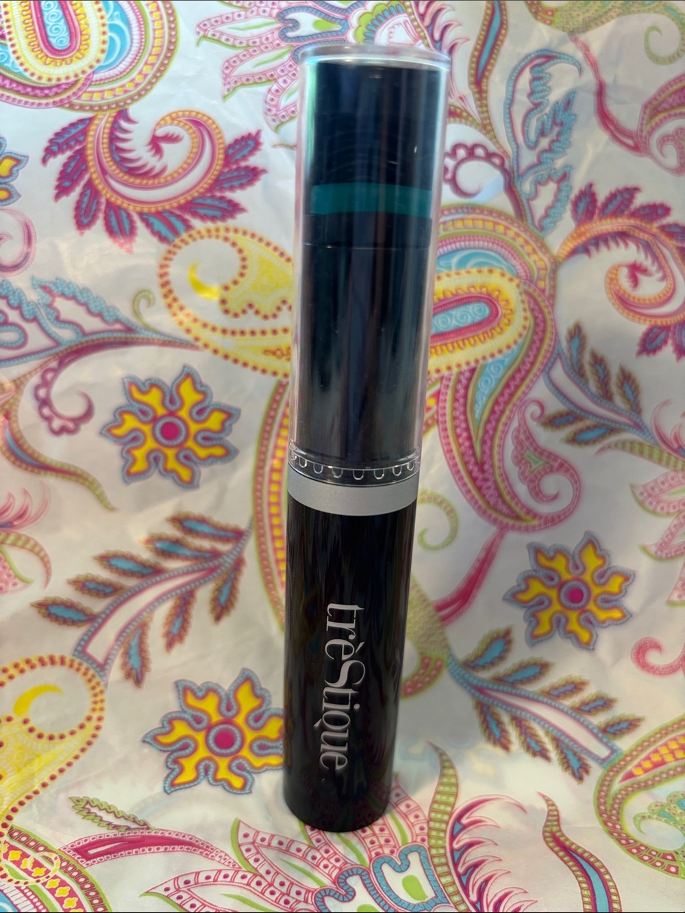 treStiQue Dual-Ended Makeup Stick in Black with Teal Stripe Good Vibe Mascara